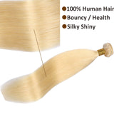 12 Inch Straight Short Bob Blonde 613 Bundles For Black Women 100% Real Platinum 613 Brazilian Human Hair Bundles Remy Virgin Straight Short Blonde Human Hair Bundle