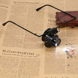 Eye Glasses Magnifier, 20X Magnification Single Eyeglass Magnifying Tool, LED Light Magnifier for Jeweler Watch Repair, Stamps, Coins and Notes