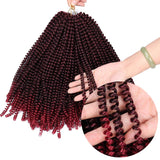 3 Pack 12Inch Spring Twist Crochet Braiding Hair Nubian Twist Hair Bomb Twiat Crochet Hair Ombre Color Crochet Braids Passion Twist Hair Extensions(T1B/BUG#)