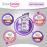 OrthoFoam Braces Cleaner - Cleans Under Metal, Ceramic or Clear Brackets & Wires. Can Brush or Rinse With & Use in Trays. Foaming Bubbles Whiten Teeth & Fight Plaque (1 pack)