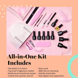 Beetles Gel Nail Polish Kit with U V Light Starter Kit, Gel Polish 6 Pcs Soak off U V LED Nail Gel Polish Set Manicure Nail Kit with 48W LED Nail Lamp, Base Gel Top Coat for Nail Art DIY Home Salon