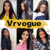 VRVOGUE Brazilian Straight Human Hair Bundles (16" 18" 20") 100% Unprocessed Virgin Brazilian Human Hair Weave Extensions Natural Color