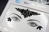 Black face gems Diamond Pasties Eye Jewels self-Adhesive Rhinestone face Jewels Sticker Mermaid Headpiece for Christmas Makeup(Jet black/SV-10)