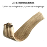 Clip in Human Hair Extensions 70g 7pcs Silky Straight Highlight Blonde Remy Human Hair Extension 18 Inch 27/613 Strawberry Blonde to Bleach Blonde