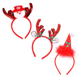 Christmas Headbands Elves Party Hats Christmas Bow Reindeer Santa Caps Snowman Costume Headbands For Christmas Holiday Party