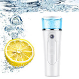 Nano Mist Sprayer Handheld Ionic Facial Spray Mister Face Steamer Daily Moisturizer Mini Portable For Strong Deep Moisturizing, Makeup, Facial Water Spa/Skin Care Beauty Instrument (White)