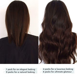 Maxfull Tape In Remy Hair Extensions Chocolate Brown, Double Sided Undetectable Seamless Hair Extensions, 20pcs, 22inch, 50g