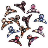 Rhinestone Hair Claw Jaw Clips - 12 PCS Mini Hair Clips No-slip Hair Grip Clamps with Colorful Rhinestone Jaw Hair Clips for Women Girls Hair Pins(Long strip)