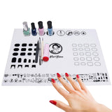 Nail Art Stamping Mat, Silicone Nail Template Plate Kit, Nail Polish Coloring Practice Workspace Pad, Foldable Washable Soft Table Cover Pad Tools for Stamping Reverse Stamp