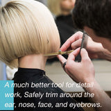 4.5" Short Hair Cutting Shear Salon Barber Scissors for Point Cutting and Detail Work, Small Safety Facial, Eyebrows, Eyelashes, Nose, Ear Hair Trimmer, Mens' Moustache and Beard Grooming Kit