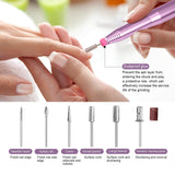 Electric Nail Drill Set, Hengwei 12 in 1 Portable Professional Manicure Pedicure Acrylic Nail Kit with Everything, 26 PCS Nail Sand Bands, Gel Nails, Polishing Shape Tools Design for Home Salon Use