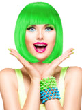 12 Pieces Short Bob Hair Wigs Daily Party Colorful Hairpiece Cosplay Costume Wigs Short Straight Wig for Women Party Supplies