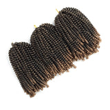 Spring Twist 3PCS Crochet Braids Synthetic Hair 8 Inch Jumbo Twist Braiding Hair Extensions (3pc, T1B/27#)