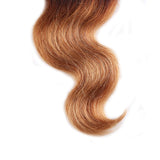 100% Virgin Brazilian Hair Extensions Grade 7A Quality 16-24inch Weave Weft Thick Body Wave Hairs 100g 18" / 18 inch, Ombre Colour (Natural Black+Light Auburn+ Honey Blonde)