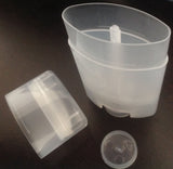 (6) Clear Plastic Deodorant Containers - New & Empty 2.5 Oz