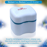 Denture Cleanser Equate Tablets Fresh Mint 240 Bundle with Dentu-Care Denture Retainer Cleaning Cup Case Bath With Basket Lid for Maintaining Good Oral Care for Full/Partial Dentures