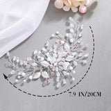 Cosydays Leaf Bride Wedding Hair Vine Silver Rhinestone Bridal Hair Piece Opal and Crystal Hair Accessories for Women and Girls