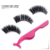 Vtrem 3D Falses Eyelashes Handmade Soft 3 Pairs Reusable Mink Fake Eye Lashes Natural Arc Looking with Eyelash Applicator Tool for Daily Makeup