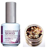 LeChat Perfect Match Mood Color Changing Gel Polish (with Nail Glitter Kit) LED & UV Cured Soak Off Nail Formula 0.5 oz (Wine Berry)