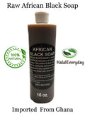 Liquid Raw African Black Soap - 100% Pure & Natural Bath Body Face Wash - Free of chemicals - With Tea Tree Essential Oil From Ghana by HalalEveryday -16oz