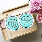 Mother of The Bride and Mother of The Groom Mirror, Engraved Turquoise Stone Wedding Keepsake Gift,Engagement Gifts for Mother in Law,2pcs（My Dream）