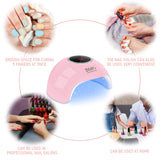 UV LED Nail Lamp, 24W Gel UV LED Nail Dryer Light with 3 Timers, Professional Nail Art Tools with Automatic Sensor, LCD Display, Portable Curing Lamp for Home and Salon