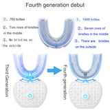 Automatic Toothbrush,360° Sonic Teeth Whitening, Electric Toothbrush Teeth Whitening Kit with LED Light,Black