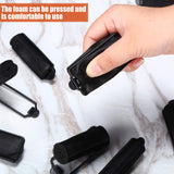 40 Pieces Satin Cloth Foam Rollers Set, Hair Rollers Hair Perm Rods 3 Size Hair Curlers with Plastic Duck Teeth Hair Clips for Hairdressing Styling (Black)