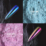 Ice Transparent Aurora Nail Powder - PrettyDiva 6 Colors Christmas Jelly Neon Rainbow Laser Chameleon Powder with Multi Chrome Mirror Effect Iridescent Pigment Glitter Fairy Dust Nail Art Decorations