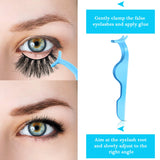 24 Pieces Plastic Eyelash Extension Tweezers False Eyelash Applicator Tool Eyelash Auxiliary Clip and 100 Pieces Eyelash Brush Mascara Wands Applicator for Eyelash Application (Blue, Pink)