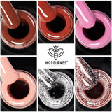 Gel Nail Polish Nude Red Pink Glitter Holiday Gel Polish 6 Colors 10 ML 0.34 OZ Soak Off Sweet Cute Color Nail Gel Polish with Beauty Gift Set Box for Nail Starters Home Use by Modelones