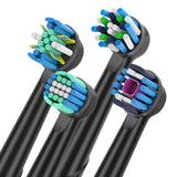 Black Replacement Brush Heads Compatible with Oral B Braun Electric Toothbrush Handles, Pack of 16 from ITECHNIK