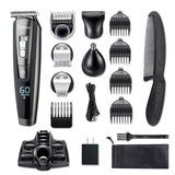 Hatteker Mens Beard Trimmer Kit Cordless Mustache Trimmer Hair Clippers Trimmers Groomer Kit Nose Hair Trimmer Waterproof 5 In 1