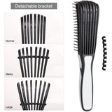 2 Pcs Detangling Brushes, Scalp Massage Comb Hair Detangler Brush for Curly 3a to 4c Kinky Wavy Coily Wet Dry Natural Long Thick Hair(Black)