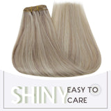 RUNATURE Highlight Blonde Hair Weft Highlight Blonde Mix Extensions 20inches Natural Highlight Blonde Bundle Extensions 100g