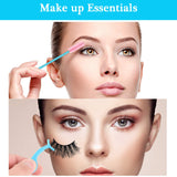 24 Pieces Plastic Eyelash Extension Tweezers False Eyelash Applicator Tool Eyelash Auxiliary Clip and 100 Pieces Eyelash Brush Mascara Wands Applicator for Eyelash Application (Blue, Pink)