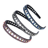3 Pcs Rhinestone Crystal Hard Headbands, Double Row Non-Slip Teeth Stretchy Plastic Headband, Comfortably and sparkly Hair Band for Women Girls Lady Hair Accessories Tool
