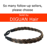 DIGUAN Synthetic Hair Braided Headband Classic Chunky Wide Plaited Braids Elastic Stretch Hairpiece Women Girl Beauty accessory, 55g (#Copper Brown)