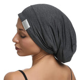 SAYMRE Large Satin Lined Bonnet Silky Hair Wrap Sleep Cap - Adjustable Beanie Slouchy Hats Bonnets for Women Long,Curly Hair