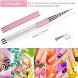 Bememo 5 Pieces Nail Brushes for Nail Art, UV Gel Painting Nail Design Brush Nail Art Pens, Nail Art Liner Brushes Nail Dotting Painting Drawing Pen Set 5/7/9/11/20 mm