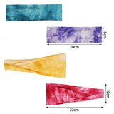 16 Pieces Tie Dye Headbands Colorful Cotton Stretchable Head Wraps Turban Headband Elastic Yoga Sports Hairbands with 2 Styles for Women Girls