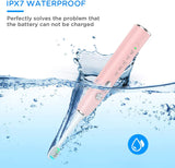 Sonic Electric Toothbrush, Travel Rechargeable Toothbrush for Adults Kids with 5 Modes and 3 Intensity Levels, Waterproof, USB Fast Charging, Smart Timer,4 Brush Heads & Travel Case Included-Pink
