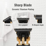 T Liners Clippers for Men - Professional Beard/Hair Trimmer with T-Blade, Cordless Li-ion Rechargeable Pro Barber Edgers Detailer Outline Hair Cutting, Zero-Gapped Sharp Blade & Guide Combs, by RAZZAX