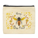 Cute Canvas Makeup Bag Always Bee Kind Bag Bee Makeup Bag Pencil Bag Travel Gifts Zip Makeup Bag