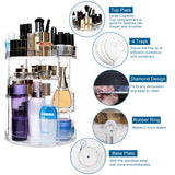 CECOLIC 360° Rotating Makeup Organizer, 12 Layers Clear Acrylic Cosmetic Storage Organizer, Spinning Cosmetics Makeup Holder Shelf, Fits Jewelry, Makeup Brushes, Lipsticks, Skincares and More