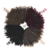 3-Packs Black Spring Twist Hair - 8 Inch Fluffy Twist Hair Ombre Colors Bomb Twist Hair Passion Twist Hair Ombre Crochet Braids Synthetic Braiding Hair Extensions (#1B-Black)