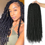 Pre-looped Bomb Twist Passion Twist Crochet Braids Hair Pre-looped Crochet Hair Spring Twist Braiding Hair Synthetic Hair Extension 6pcs 24 inch 1B