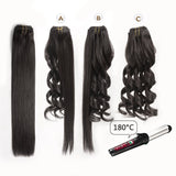 14"Remy Human Hair Clip in Extensions for Women Thick to Ends Jet Black(#1) 6 Pieces 70grams/2.45oz