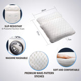 PINGKO Bath Pillow with Head, Neck, Shoulder and Back Support - Non-Slip, Extra Thick & Soft, Machine Washable,3D Air Mesh Technology,Pad with 6 Suction Cups Spa Bathtub Pillow