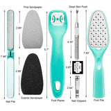 Happy Will 8 in 1 Professional Pedicure kit Foot Rasp Stainless Steel Foot File Callus Remover Kit for Women Men Home Travel Foot Care Kit